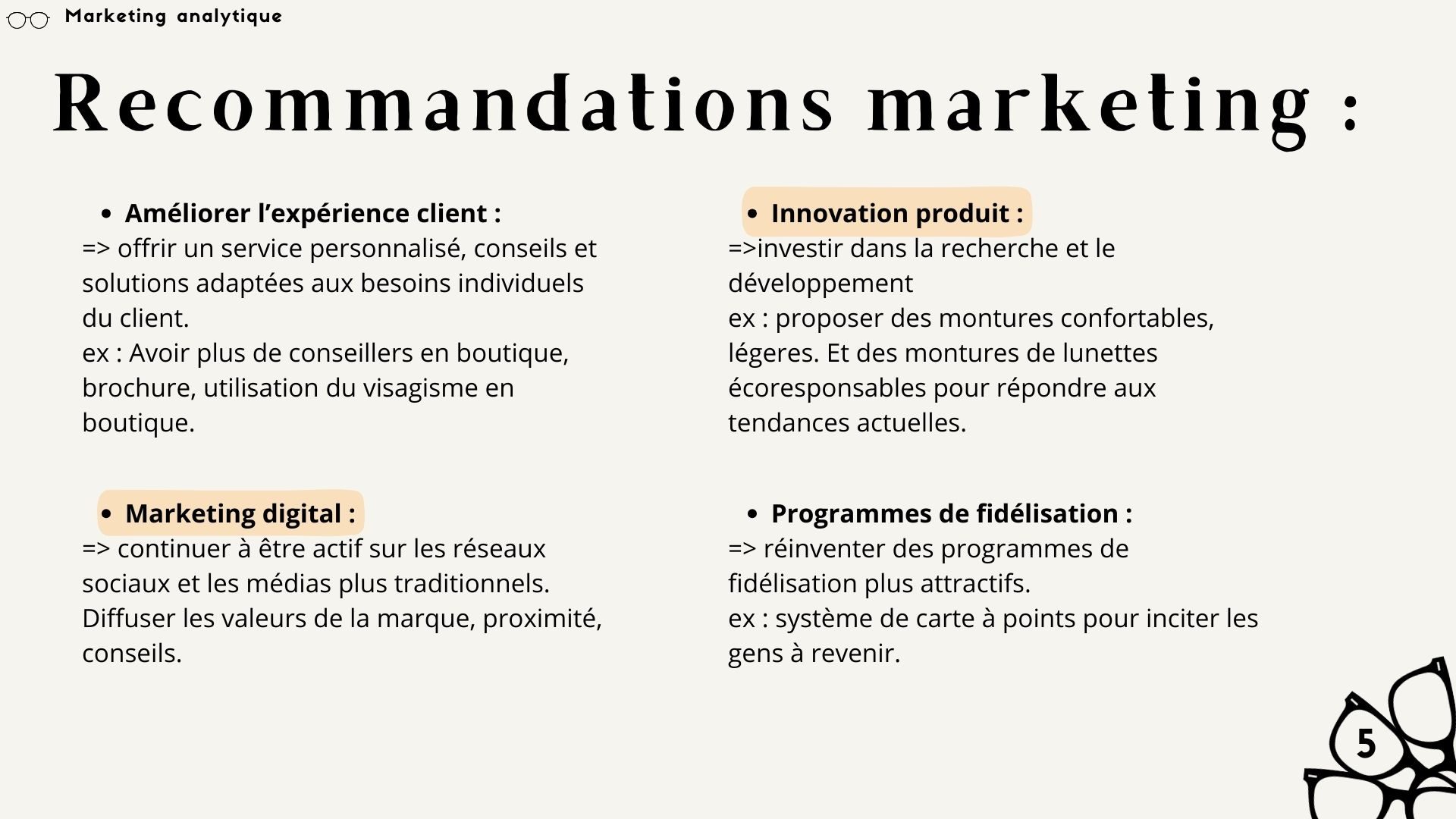 Recommandations marketing