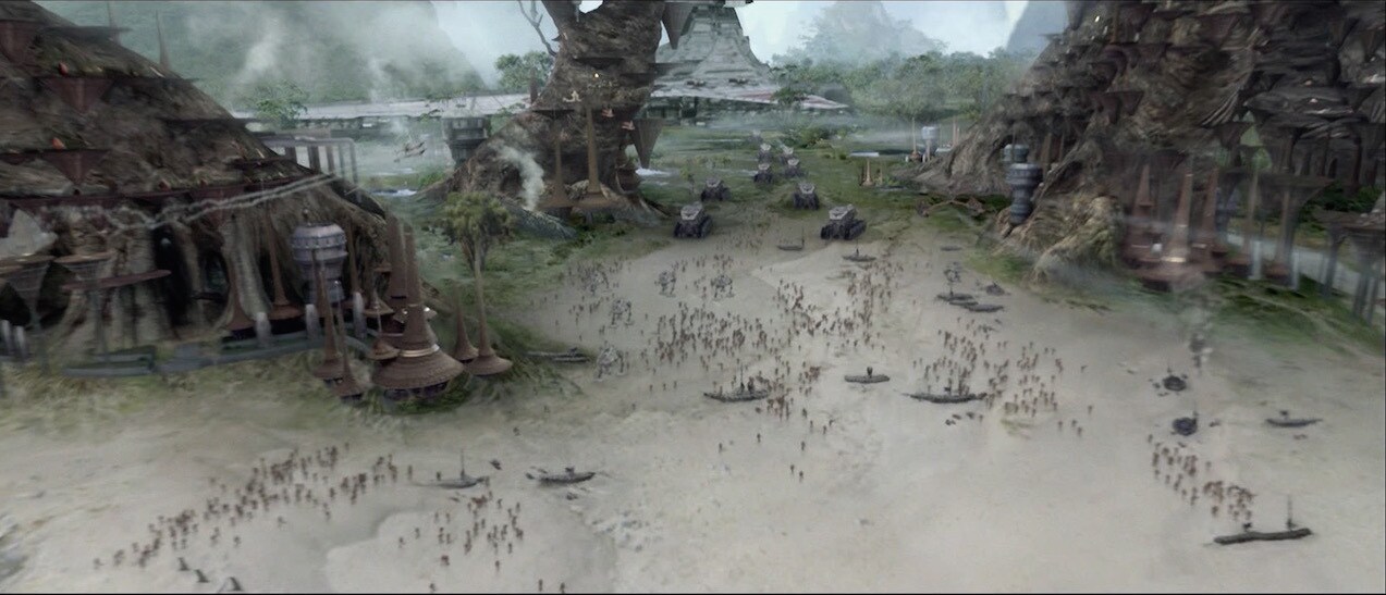 Vue aérienne de la planète kashyyyk